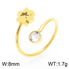 Stainless Steel Stone&Crystal Ring
