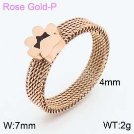 Stainless steel jewelry 7mm mesh puppy titanium steel handicraft rose-gold ring