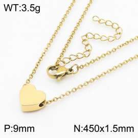 Japan and Korea wind vacuum plating gold heart-shaped stainless steel ladies stainless steel o-chain necklace