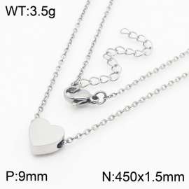 Japanese and Korean wind heart-shaped stainless steel ladies stainless steel o-chain necklace