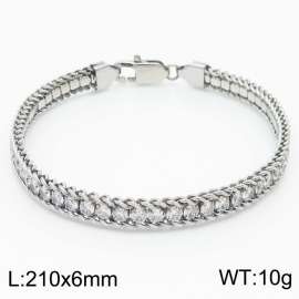 French luxury CNC diamond-encrusted stainless steel lady bracelet