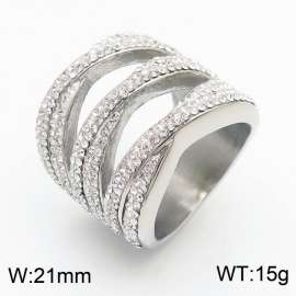 Stainless Steel Stone&Crystal Ring