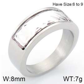 Stainless Steel Stone&Crystal Ring