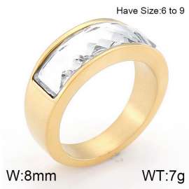 Stainless Steel Stone&Crystal Ring