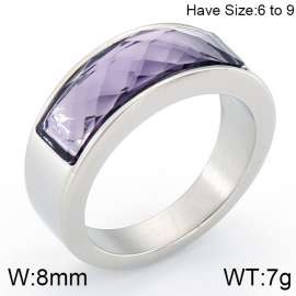 Stainless Steel Stone&Crystal Ring