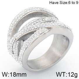 Stainless Steel Stone&Crystal Ring