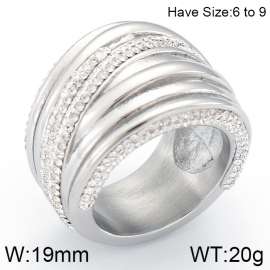 Stainless Steel Stone&Crystal Ring