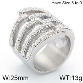 Stainless Steel Stone&Crystal Ring