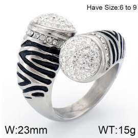 Stainless Steel Stone&Crystal Ring