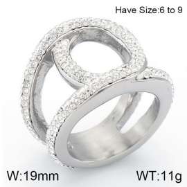 Stainless Steel Stone&Crystal Ring