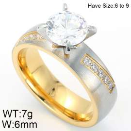 Stainless Steel Stone&Crystal Ring