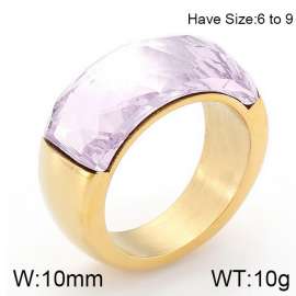 Stainless Steel Stone&Crystal Ring