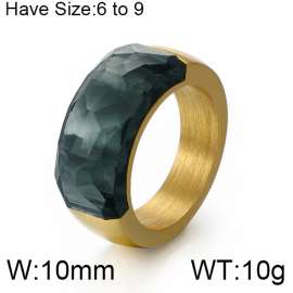 Stainless Steel Stone&Crystal Ring