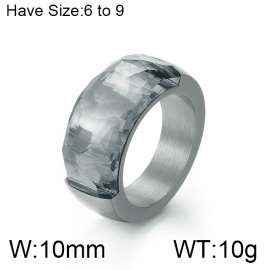 Stainless Steel Stone&Crystal Ring