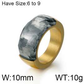 Stainless Steel Stone&Crystal Ring