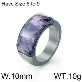 Stainless Steel Stone&Crystal Ring