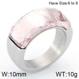 Stainless Steel Stone&Crystal Ring