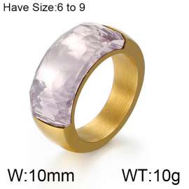 Stainless Steel Stone&Crystal Ring