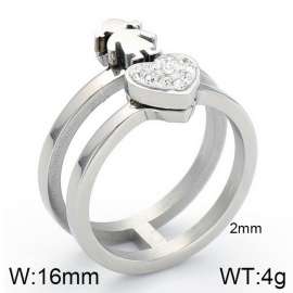 Stainless Steel Stone&Crystal Ring