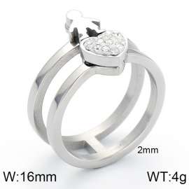 Stainless Steel Stone&Crystal Ring