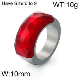 Stainless Steel Stone&Crystal Ring