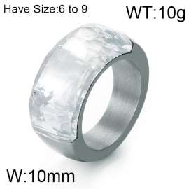 Stainless Steel Stone&Crystal Ring