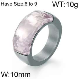 Stainless Steel Stone&Crystal Ring