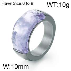 Stainless Steel Stone&Crystal Ring