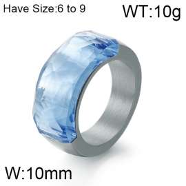 Stainless Steel Stone&Crystal Ring