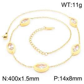 European and American fashion stainless steel 400 × 1.5mm welded chain connection lip shaped accessory charm gold necklace