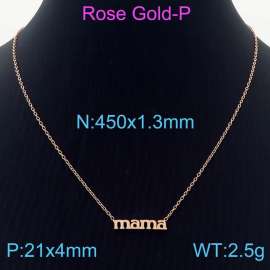 Stainless steel 450x1.3mm welding chain simple style mama jewelry for mother's day classic rose-gold necklace
