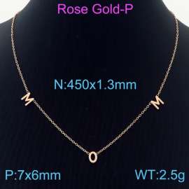 Stainless steel 450x1.3mm welding chain simple style mom jewelry for mother's day classic rose-gold necklace