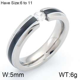 Stainless Steel Stone&Crystal Ring