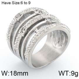 Stainless Steel Stone&Crystal Ring