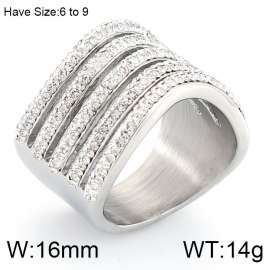 Stainless Steel Stone&Crystal Ring