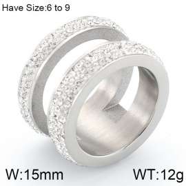 Stainless Steel Stone&Crystal Ring