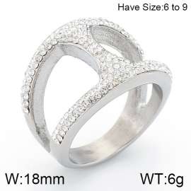 Stainless Steel Stone&Crystal Ring