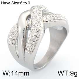 Stainless Steel Stone&Crystal Ring