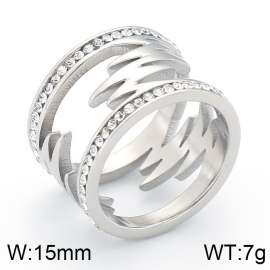 Stainless Steel Stone&Crystal Ring