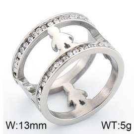 Stainless Steel Stone&Crystal Ring