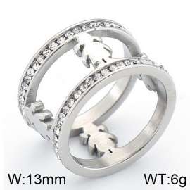 Stainless Steel Stone&Crystal Ring