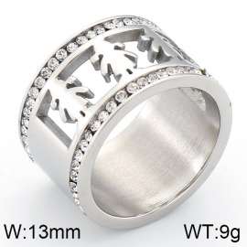 Stainless Steel Stone&Crystal Ring