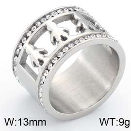 Stainless Steel Stone&Crystal Ring