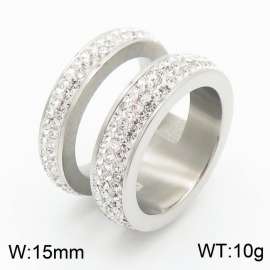 Stainless Steel Stone&Crystal Ring