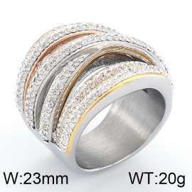 Stainless Steel Stone&Crystal Ring