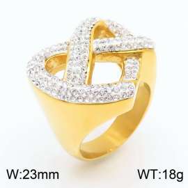 Stainless Steel Stone&Crystal Ring