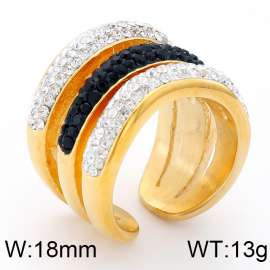 Stainless Steel Stone&Crystal Ring