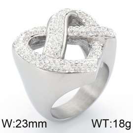 Stainless Steel Stone&Crystal Ring