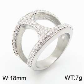 Stainless Steel Stone&Crystal Ring