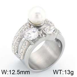 Stainless Steel Stone&Crystal Ring